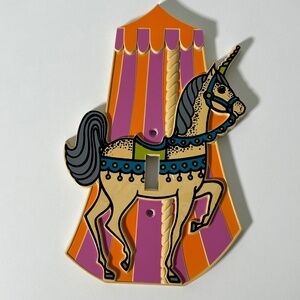 Vintage 70s General Electric Unicorn Carousel Light Switch Cover (13E)